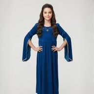 Disfraz Medieval Azul Velvet / Niña